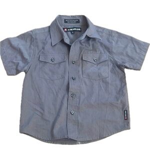 Boys Airwalk Gray Short Sleeve Button Down Shirt Size 5 | Skater Style Top